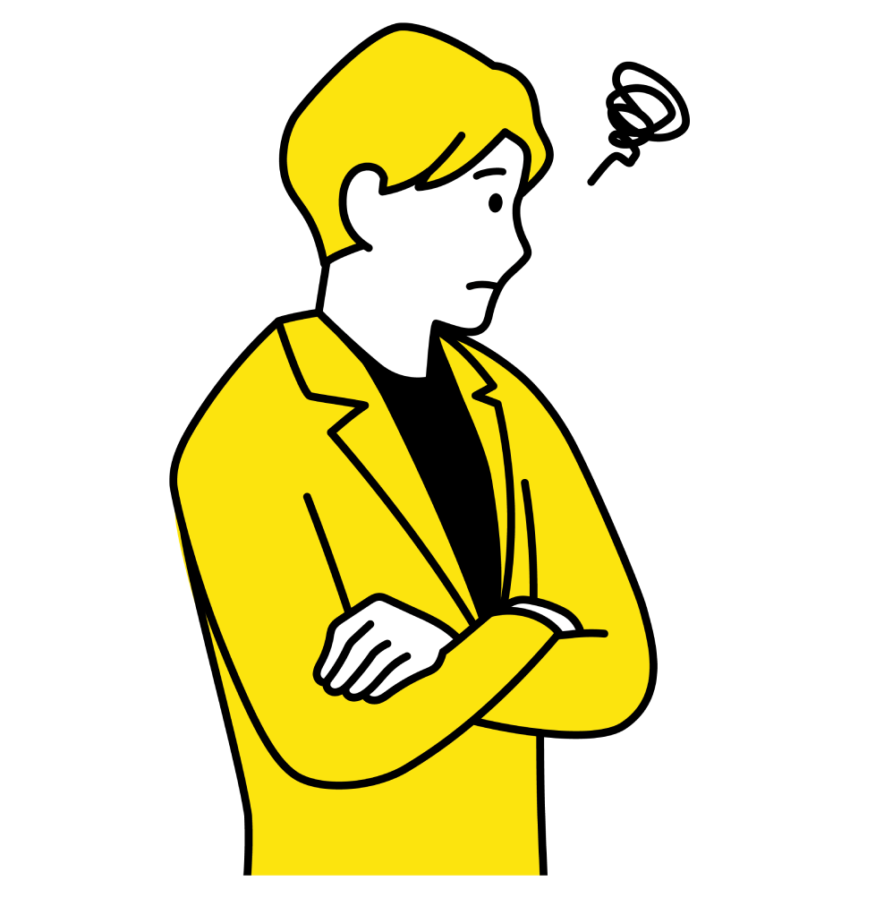 考える男性のアイコン