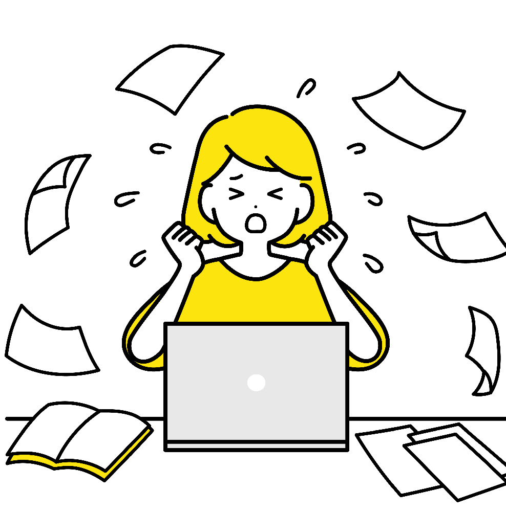 パニックになる女性のアイコン